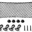 Amiss Truck Bed Cargo Net Stretchable, Adjustable Trunk Storage Net with Hook, Accessories for Pickup Bed Divider Organizer and Storage, Compatible with Chevy Silverado Ford F150 GMC (50"x 18")
