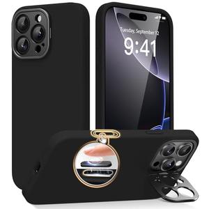 SuydanBox Magnetic for iPhone 16 Pro Max Case with Stand, Compatible with MagSafe, Silicone Upgraded [Camera Control Button] Shockproof Protective Phone Case for iPhone 16 Pro Max 6.7",Black