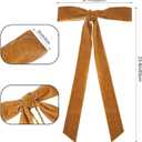 Joottuan 4 Pcs Velvet Christmas Bows, 23.5 x 8.7 Inches, Rustic Classic Style, Khaki Color, Velvet Material, Christmas Occasion, Holiday & General Decoration