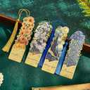 8 PCS Metal Bookmark with Tassel, Van Gogh Book Marks for Reading Women & Men, Book Lovers Gift