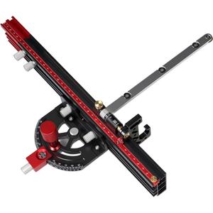 Table Saw Miter Gauge with Micro Adjustable Flip Stop and 35" Extendable Fence and 23 Quick Angle Stop Fit 3/8 x 3/4" T Slot for Repeatable Angled Cuts and Mortises