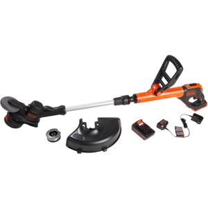 BLACK+DECKER 20V MAX 12 Inch Weed Eater Cordless String Trimmer and Wheeled Edger Lawn Tool with Spool, 2.5Ah Battery and Charger Included, Lightweight, 2 Speed PowerDrive (LST522)
