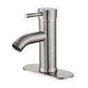 Bathroom Sink Vanity Faucet Single Handle Brushed Nickel Modern RV Faucet Deck Mount 1 Hole or 3 Holes