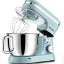 HOWORK Electric Stand Mixer,10+p Speeds Kitchen Mixer With 6.5QT Stainless Steel Bowl, Dough Hook, Wire Whip & Beater, for Most Home Cooks(Blue)