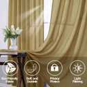 Mrs.Naturall Tan Light Brown Curtains 2 Panels,Linen Sheer Western Rustic Country Burlap Curtains Farmhouse for Living Bedroom,Khaki Camel Colored