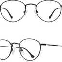 Small Metal Round Reading Glasses for Women Men Classic Vintage Retro Shades Blue Light Blocking Computer Readers