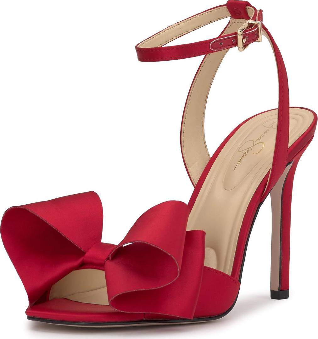 Jessica Simpson Women's Olivine Bow Heeled Sandal (Size: 7.5, Red)