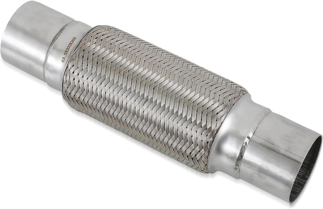 2.5''X8''universal stainless steel Exhaust Flex Pipe with Ends 12" Inch Long Heavy Dutydouble braided bendable exhaust Flex Pipe