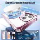 KPV for iPhone 13 Pro Case,3in1/Compatible with MagSafe/with 2X Front Case Protection/Invisible Magnetic Ring Metal Stand/Shockproof Military-Grade Protection(V-Rose Gold,Rotatable Stand)