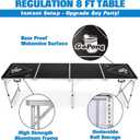 GoPong 8 Foot Portable Beer Pong/Tailgate Tables (Black, Football, American Flag, or Custom Dry Erase)