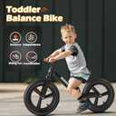 Ridego 14 Inch Balance Bike for Kids 3-6 Year Old,Lightweight Kids Bike with Adjustable Seat, Push Bicycle with Air Rubber TiresRide-on Toys Birthday Gift (Black)
