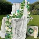 2 Pack Artificial White Rose Vines - 11.8ft Flexible Garland for Wedding Arch, Wall Vines & Table Decor | Faux Flower Vines