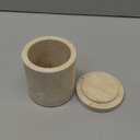 Natural Marble Canister, Cotton Swab Holder with Lid, Marble Toothbrush Holder Qtip Holder Storage for Cotton Swab, Floss Picks, Makeup Pad, Bath Salt, Beige White Travertine(NS019)