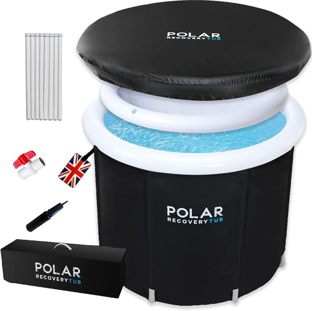 Tub/Portable Ice Bath for Cold Water Therapy Training/Cold Plunge tub for Athletes - Adult Spa for Ice Baths and Soaking (Black)