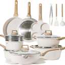CAROTE 21pcs Pots and Pans Set, Nonstick Cookware Sets, with Egg Pan, 21 Piece