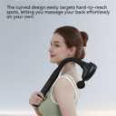 Massage Gun with Extended Handle, Upgraded U-Shaped Back Massager, Reaches Hard-to-Access Muscles, 4 Massage Heads & 4 Speed Levels, Body Massager for Back, Waist, Neck, Shoulder, Leg, Black