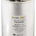Titan PRO, 1 Count (Pack of 1), No Color Packard TRCFD455 45+5MFD 440/370V Round Run Capacitor Replaces PRCFD455