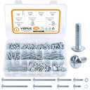 VIGRUE 705PCS #8-32x1/2 to #8-32x2 Machine Screws 8/32 Knob/Pull Screws Bolt Nut Flat Washers Zinc-Plated Steel Phillips Machine Screws Assortment Kit, Cabinet Door and Drawer Screws