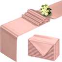 Rose Gold Table Runner 12x108 Inch - 12 Pack Satin Table Runners, Smooth Table Runner for Party Wedding Banquets Birthday