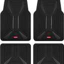 4 x Rubbermaid Car Mat Full Set, Universal Trim-to-Fit Heavy-Duty Car Floor Mats 4-Piece Set for All Weather Protection Durable Rubber Mat for Cars, Trucks, SUVs & Vans-Black