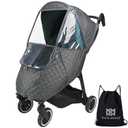 Bebamour Stroller Rain Cover, Universal Stroller Accessory, Waterproof, Windproof Protection, Protect from Dust Snow, Baby Travel Weather Shield (Dark Grey)