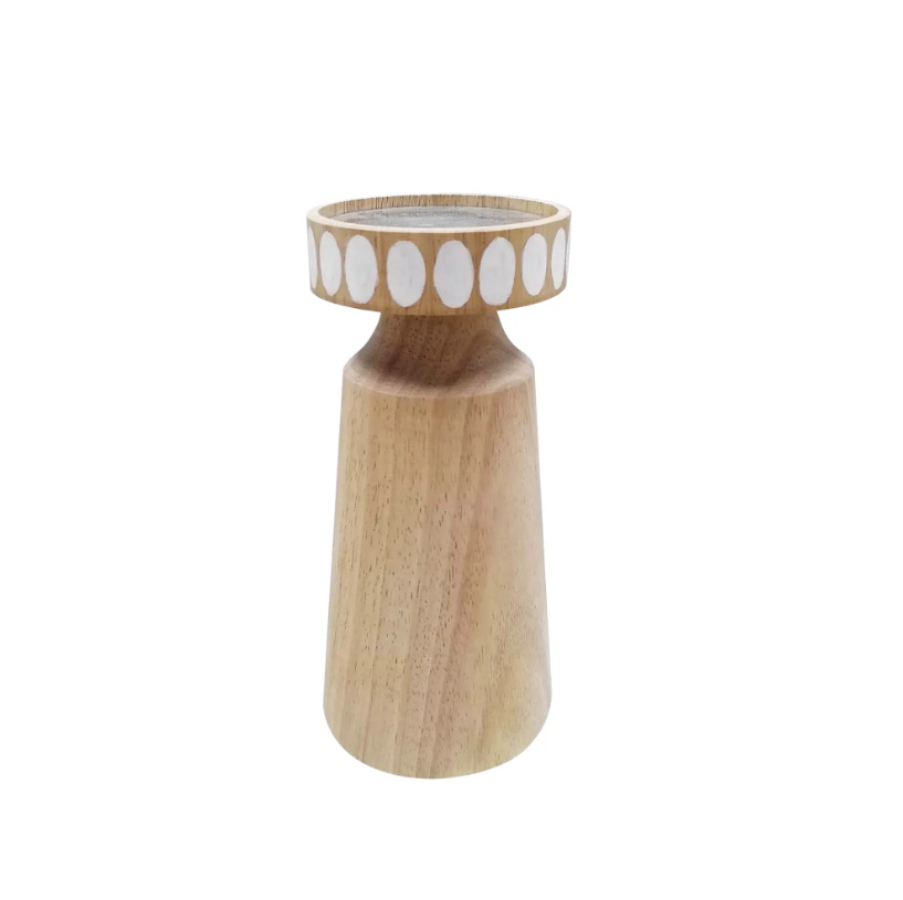 HD Designs 8 in Wood Small Candle Holder - 8 in