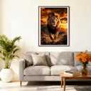 ossomo Diamond Painting Kits for Adults,DIY 5D Full Drill Lion at Sunset Diamond Art Kits Diamond Dots Pictures Perfect for Relaxation and Home Wall Decor 30x40cm