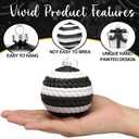 48 Pcs Black and White Christmas Ornaments, Large Hand Painted Holiday Decor with Assorted Sizes & Designs, Hanging Plastic Stripe Dot Ball for Christmas Tree Party Decoration