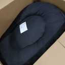 STLVUEO 42'' Oversized Round Chair, Single Lounge Chaise Upholstered Sofa Bed with Deep Seat, Chenille Bean Bag Chiar with Pillows for Living Room, Bedroom, Apartment, Reading, No Assembly (Black)