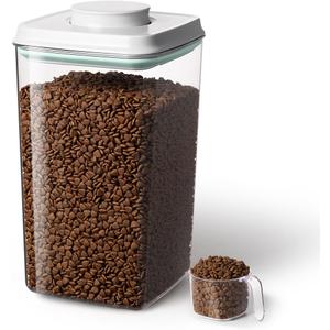 Ankou Dog Food Storage Container with 130ml Scoop 4L/4.2qt Airtight Dog Food Container for Kibble & Treats, BPA-Free Cat Food Storage Container, Stackable Pop Lid Plastic Container with Lid