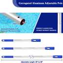 Poolvio Swimming Pool Cleaning Kit, 14'' Brush Head & 50'' Telescopic Aluminum Pole with Fine Mesh Skimmer Net - Perfect for Above Ground Pools, Spas, Hot Tub Fountains Blue (PK0140)