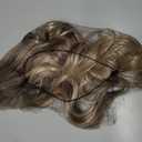 Highlight Ash Blonde Wig 18 Inch Medium Length Wavy Glueless Ombre Mixed Brown Grey Blonde Lace Front Wig Pre Plucked HD 13x4 Synthetic Lace Front Wigs for Women