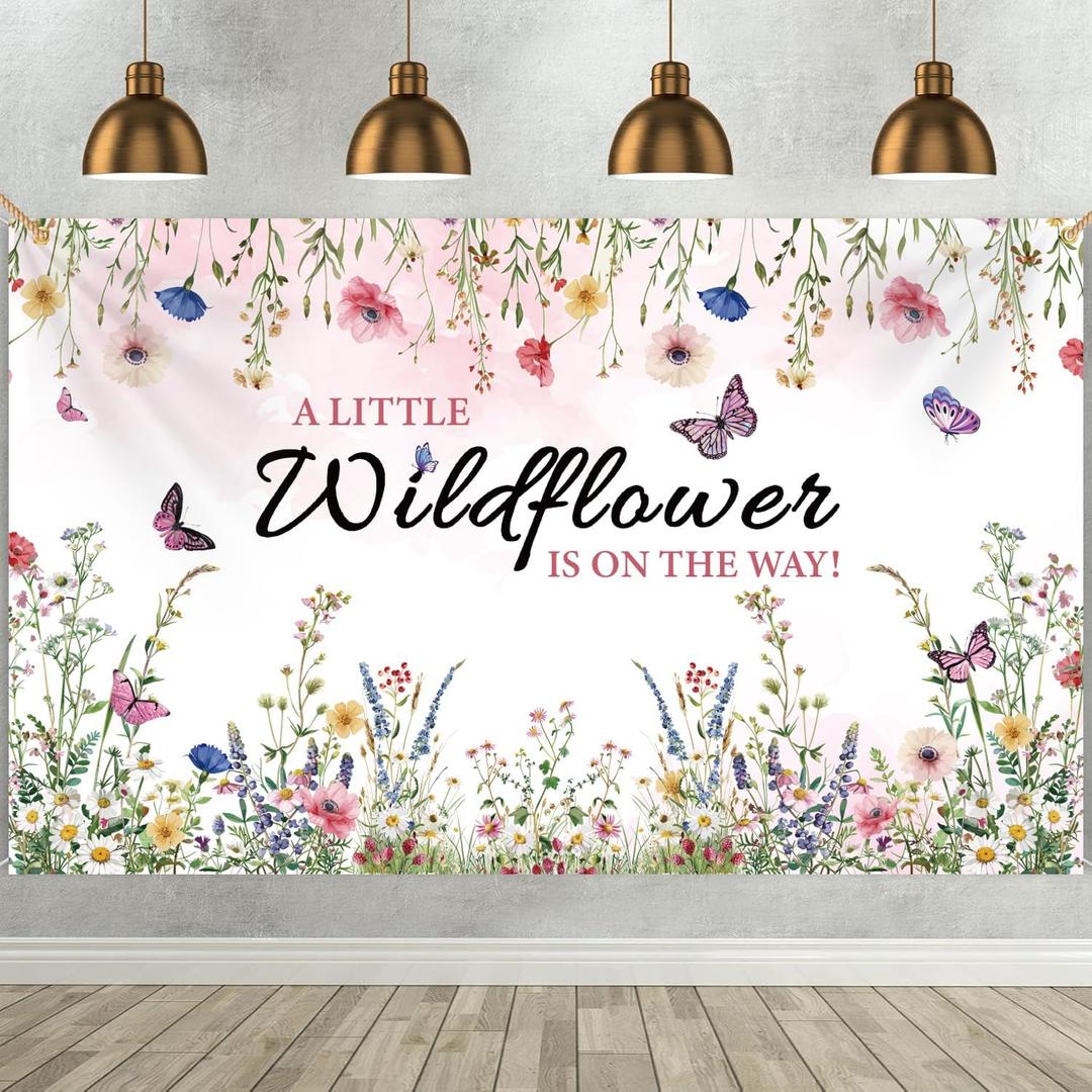 Pink Baby Shower Backdrop Decorations, Pink Baby Shower Photography Background Banner Photo Booth Prop Newborn Party Decorations 70.8 X 43.3 Inch