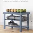 SONGMICS Shoe Rack Bench, 3-Tier Bamboo Shoe Storage Organizer, Entryway Bench, Holds Up to 286 lb, 11.3 x 27.6 x 17.8 Inches, for Entryway Bathroom Bedroom, Grey ULBS04GY