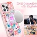OOK Case for iPhone 16 Pro [Compatible with MagSafe], Luxury Gilded 3D Textured Pink Coastal Beach Ocean Sea Shell Floral Collage Frosted Shockproof for Women Girls Magnetic Phone Cover