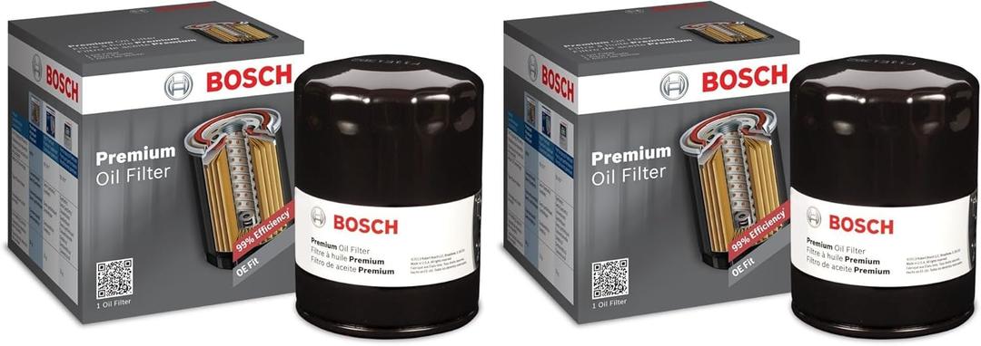 BOSCH 3300 Premium Oil Filter With FILTECH Filtration Technology - Compatible With Select Chevrolet, Ford, Honda, Infiniti, Kia, Mazda, Mercury, MG, Nissan + More (Pack of 2)