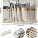 Paint Brushes Set of 24 Pieces Wooden Handles Brushes with Canvas Brush Case, Professional for Oil, Acrylic and Watercolor Painting