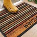Welcome Mat for Front Door, Non-Slip, Stripes, 24x36in