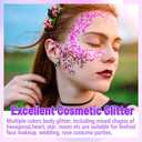 Allstarry Holographic Chunky Body Glitter 12 Colors Cosmetic Face Glitter Makeup Colorful Mermaid Sequins Hair Face Paint Sparkling Festival Outfits Rave Accessories for Women Makeup