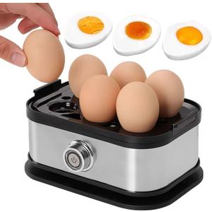 Rapid Egg Cooker Electric 6 Eggs Capacity, Soft, Medium, Hard Boiled, Poacher, Omelet Maker Egg Poacher With Auto Shut-Off, BPA Free, Gift for Holidays Birthday