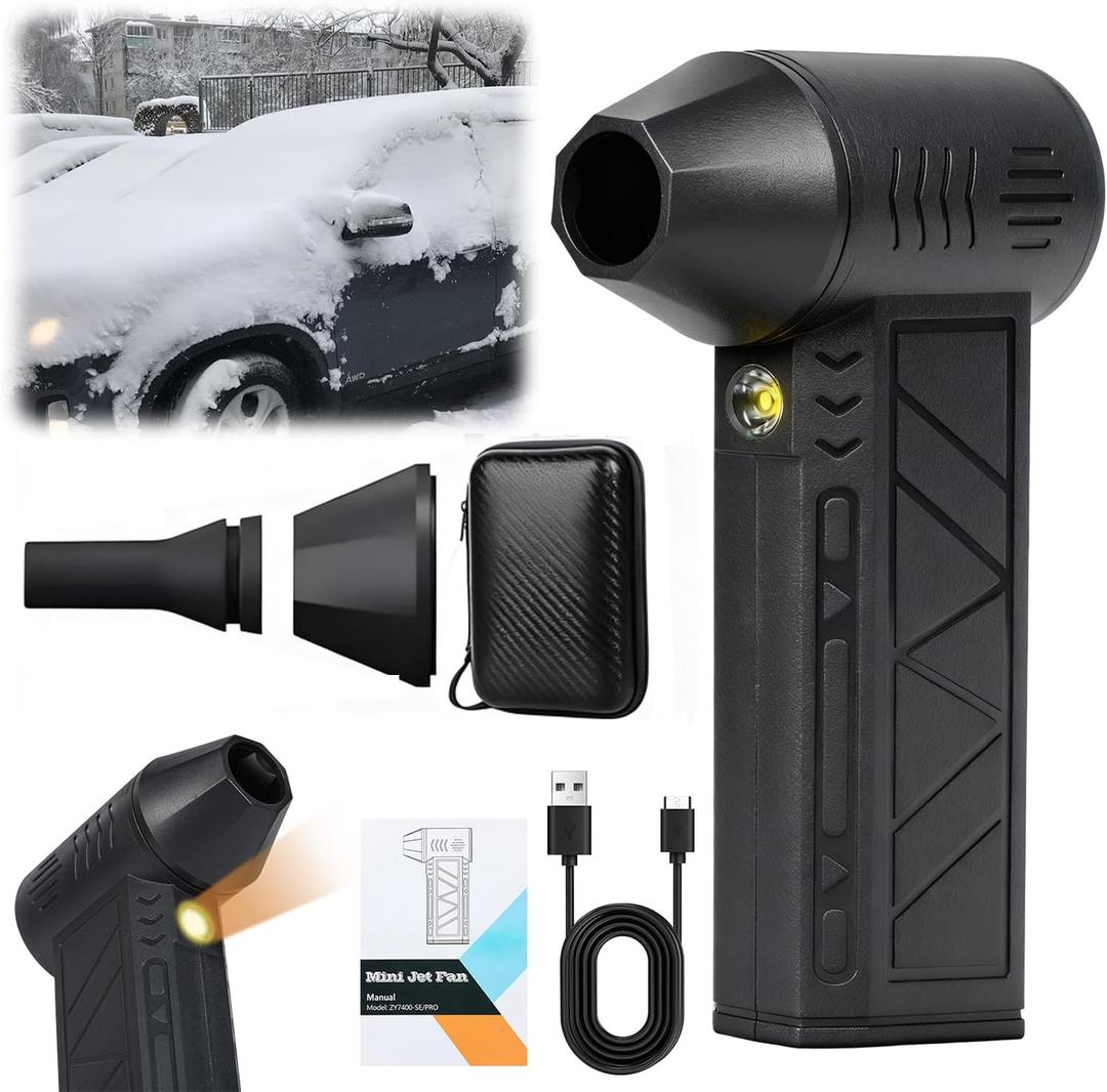 Snow Whiz 2026 Upgrade LED Turbo Snow Blower, 3 Gear Electric Air Blower for Car, Home, Keyboard