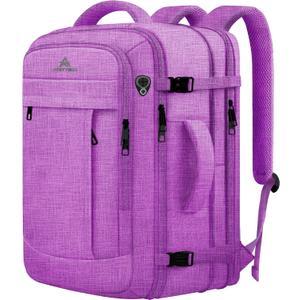 60L Carry On Backpack, Extra Large Laptop Backpack, Big Capacity Travel Backpack for Women, Expandable Water Resistant Bag Anti-Theft Business Daypack Fit 18 Inch Laptop with USB Port, Purple