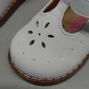 Josmo Baby Girls Maryjane Flats Slipon T Strap Closure - Newborn Infant Formal Dress Shoes Mary Jane - White (Size 4.5 Toddler)