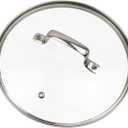 10" Tempered Glass Lid with Steam Vent Hole Universal Pan Pot Clear Cookware Lid Replacement with Holder Handle, Stainless Steel Rim, Fits for Pots/Pan/Electric Pressure Cooker (Bar)