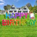 14Pcs Happy Birthday Yard Signs with Stakes, Flordeluna 16 Large Size Birthday Lawn Sign, Happy Birthday Sign Personalized Age, Outdoor Birthday Decoration, Durable, Reusable