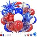 58pcs Red White Blue Balloons Fourth Of July Decorations 12 Inch 4th Of July Balloon for Independence Day Party Supplies Memorial Day Veterans Day Patriotic Theme Birthday Backdrop Decor Supplies