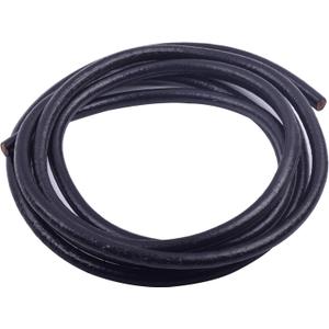 KONMAY 8.0mm Round Real Leather Cord, 2 Meters Black Leather String Cord for Jewelry Making, Necklaces, Bracelets and Crafting