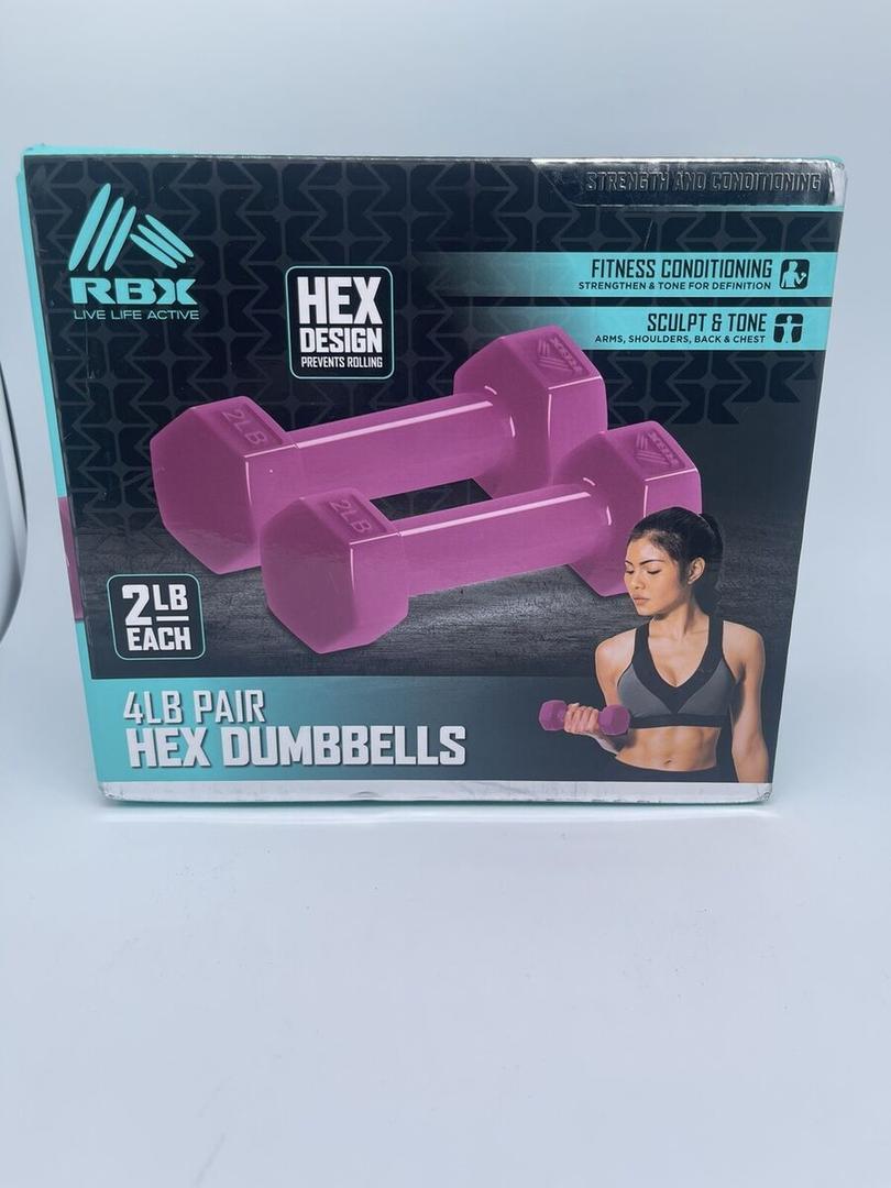 RBX HEX DUMBBELL SET PINK 2LB EA