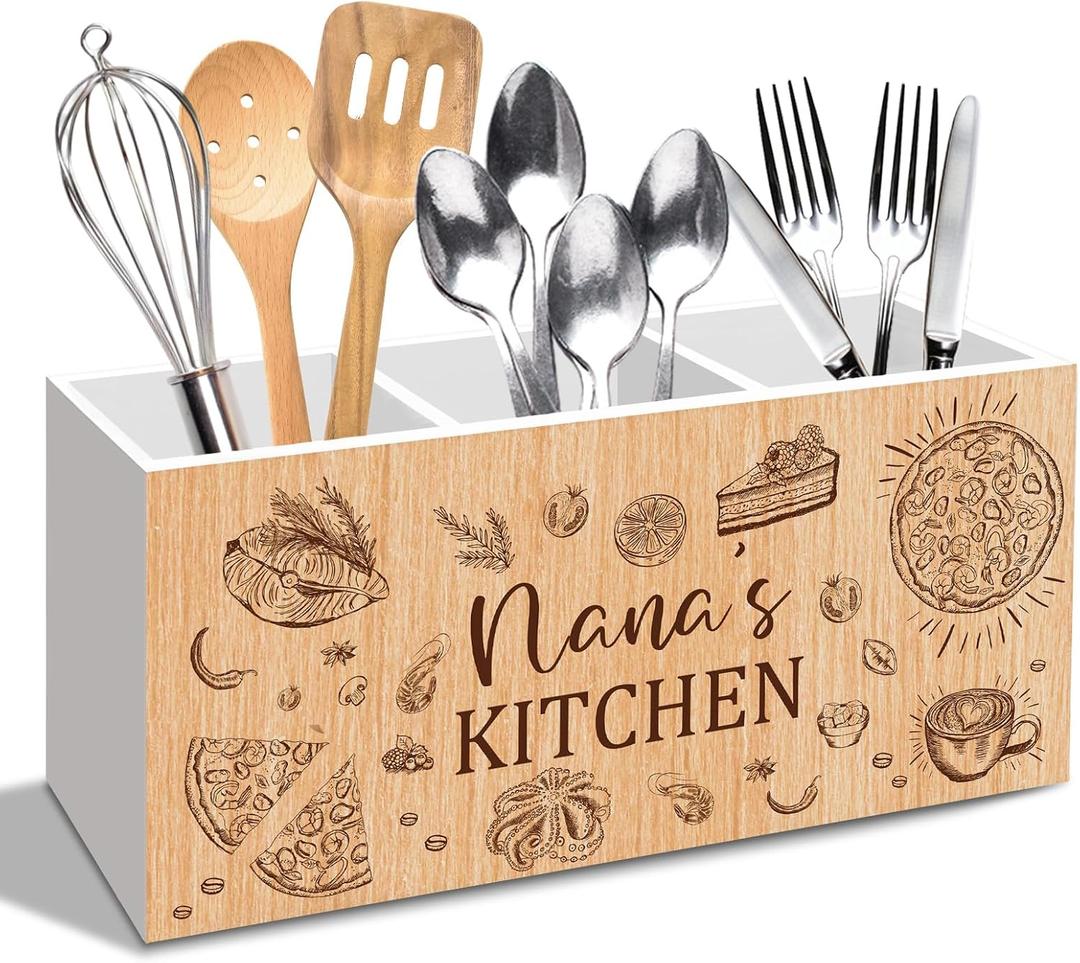 Nana Gifts Kitchen Utensil Holder Counter Decor, Nana's Kitchen Countertop Organizer Accessories, Mothers Day Birthday Grandma Gift Cooking Utensil Holder for Counter