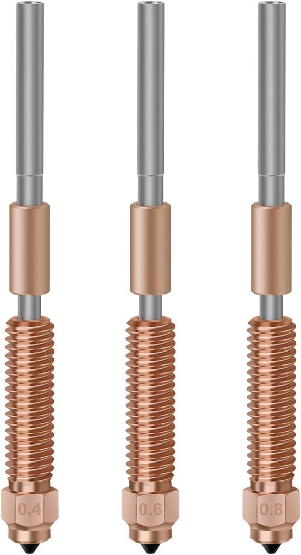 0.4+0.6+0.8mm K1 Nozzle 3PCS K1c Nozzles Ender 3 V3 KE Quick Swap Hardened Steel Nozzles High-Speed Printing and High Flow Extruder Nozzles for k1c/ K1/K1 Max Ender 3 V3 3D Pritnter Nozzle Replacement